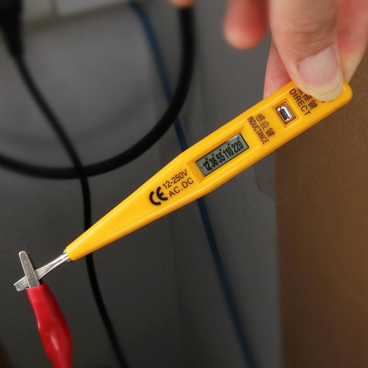 Versatile Voltage Detection Pen for AC DC Circuits 12-250V Yellow 12-250V