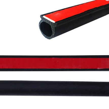 100m D-shaped Car Sealing Strip for Noise and Weather Protection – black D-profile foam seal with red adhesive tape for car doors and windows