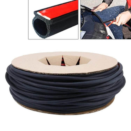 D-Shaped Car Sealing Strip for Noise Reduction, 100m Length - black automotive door and window seal roll to reduce road noise, dust and water intrusion