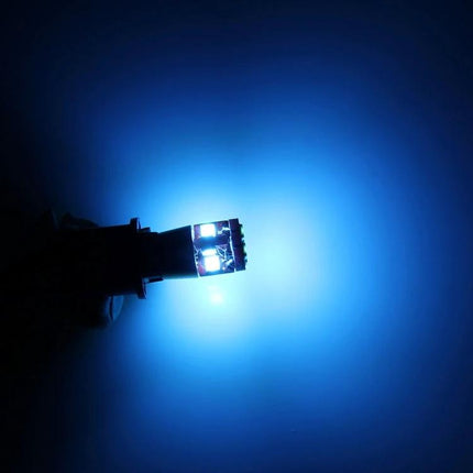 2 Pack T10 3W Car Clearance Light For Ground Vehicles glowing blue LED bulb shown against dark background