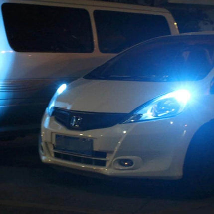 2 Pack T10 3W Car Clearance Light For Ground Vehicles installed on a white car showing bright night visibility