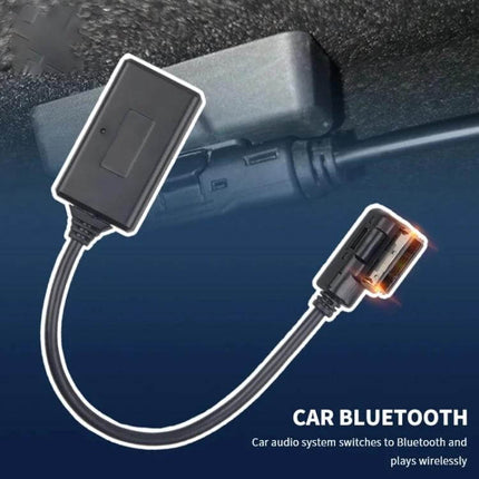 AMI Bluetooth Audio Cable Harness for Audi Car Stereo showing the compact copper-based module and OEM-style connector for MMI 3G Bluetooth audio input