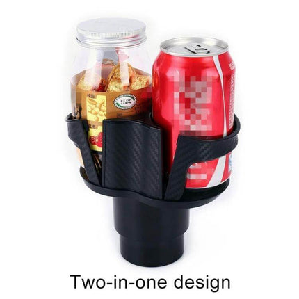 Practical Universal 2 in 1 Car Cup Holder for Everyday Drinks - expandable two-in-one cup and can holder keeping coffee and cans secure on bumpy drives