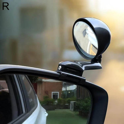 Adjustable Auxiliary Rear View Mirror for Cars in White - clip-on blind spot mirror attached to side mirror for improved lane visibility