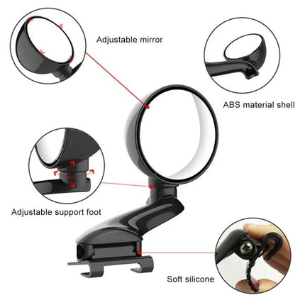 Adjustable Auxiliary Rear View Mirror for Cars in White | Syndmart