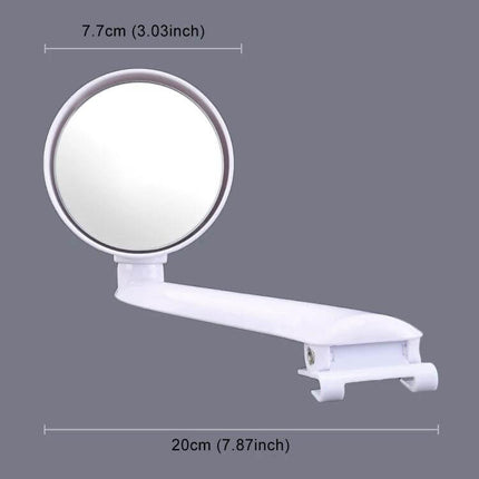 Car Blind Spot Mirror with Adjustable Angle for Vehicles - white round mirror on adjustable arm, 7.7cm mirror, 20cm arm for improved lane merging and parking safety