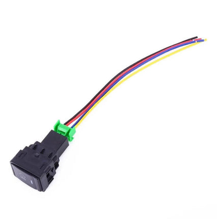 Car Fog Light Switch With Cable For Sylphy Easy Install - black rectangular switch with multicolor wiring harness for Nissan retrofit