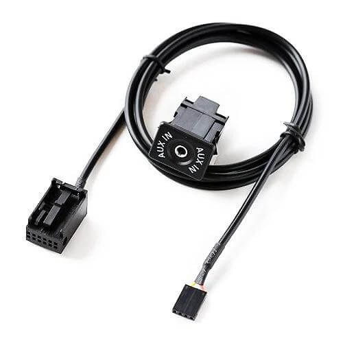 AUX Interface Wiring Harness For Cars, 1.5m Cable, Easy Install - black aux input cable with jack and connectors for BMW MINI