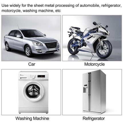 A Versatile Kit for Everyday Car Dent Repairs showing car, motorcycle, washing machine and refrigerator use cases