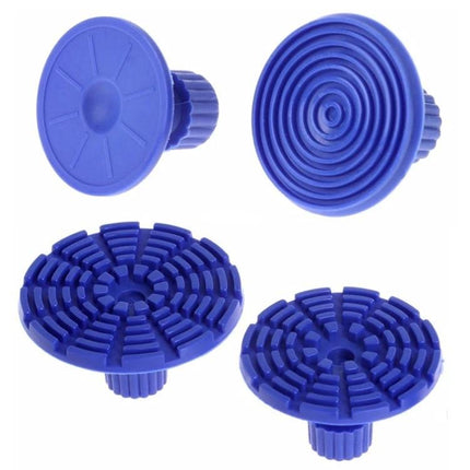 A Versatile Kit for Everyday Car Dent Repairs - blue plastic glue tabs and puller pads shown for home dent removal