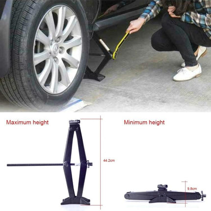 Travel Essential Scissor Jack for Roadside Vehicle Assistance - compact scissor jack lifting car for flat tire roadside repair