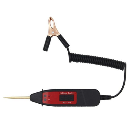 Compact Tool for Everyday Car Maintenance and Checks - handheld 3-36V voltage tester with clamp for quick battery and fluid checks