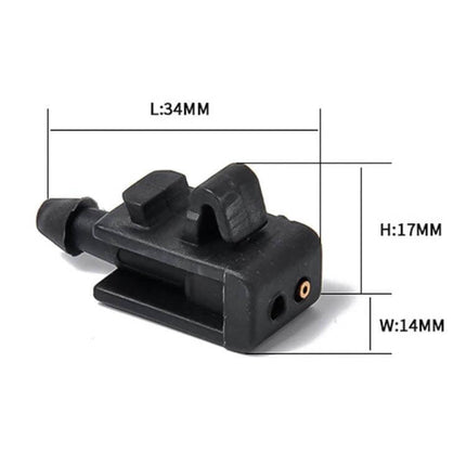 Megane Windshield Washer Nozzle Pair For Direct Fit Replacement - direct-fit black nozzle 34mm x17mm x14mm for Renault Megane 2 (2005–2007)
