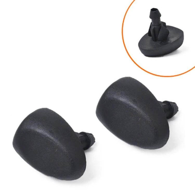 Windshield Washer Nozzle For Peugeot And Citroen 1993 To 2007 - direct-fit black plastic replacement pair, restores spray coverage