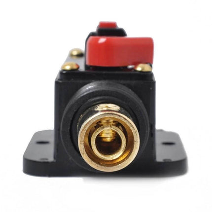 Car Audio Circuit Breaker Fuse Holder For Vehicle Use - 100A manual reset 12–24V DC fuse holder with 4 gauge terminal for cars boats motorcycles