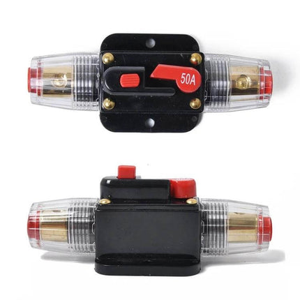 Car Audio Circuit Breaker Fuse Holder For 12-24V Vehicles 50A resettable inline fuse holder for car boat motorcycle audio systems