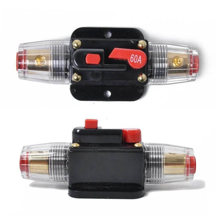 Car Audio Inline Circuit Breaker Fuse Holder 12-24V 60A resettable inline breaker for car boat motorcycle audio protection