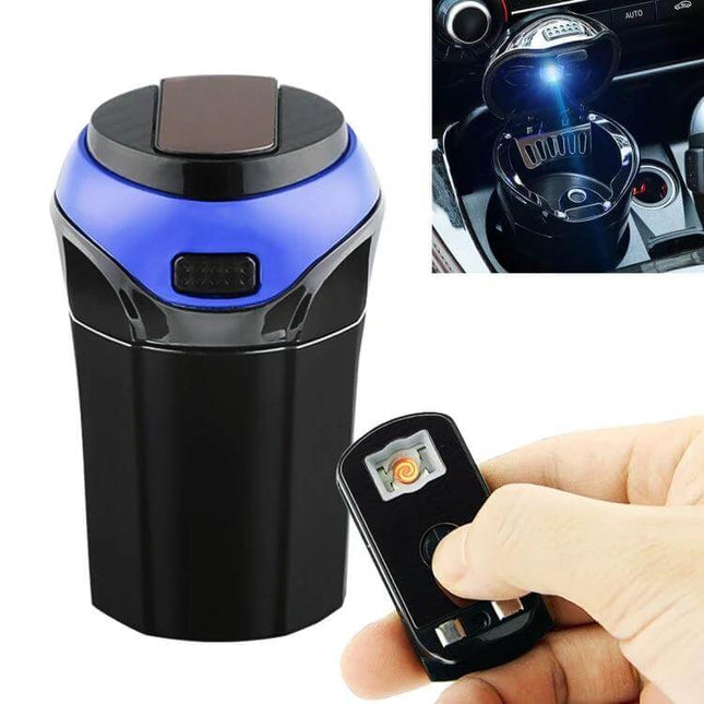Universal Detachable Car 2-in-1 Electronic Cigarette Lighter with Ashtray Bin compact detachable ashtray and lighter for car cup holder