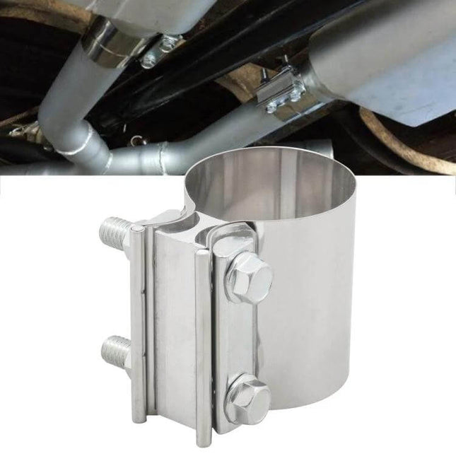3 Inch Car Turbo Exhaust Downpipe Stainless Steel Lap Joint Band Clamp - heavy-duty 3-inch exhaust lap-joint clamp for turbo downpipe connections