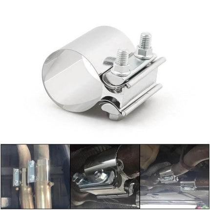 3 Inch Car Turbo Exhaust Downpipe Stainless Steel Lap Joint Band Clamp stainless steel 3-inch turbo downpipe lap joint clamp for exhaust systems