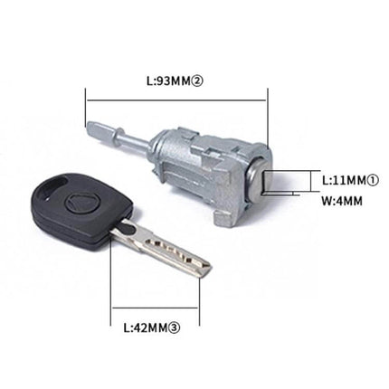 Auto Left Door Lock Core for VW Polo Replacement Part aluminum alloy left front door lock core with key compatible Polo Golf Bora Audi Skoda
