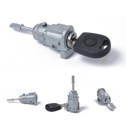 Auto Left Door Lock Core for VW Polo Replacement Part - aluminum alloy left front door lock core with key compatible with Polo 9N, Golf IV, Bora, Fox