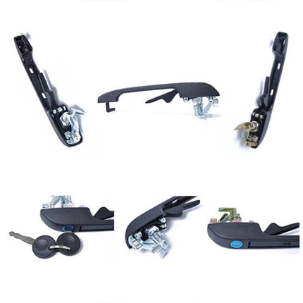 A0171 Front Door Handle Set for VW Golf Jetta MK1 MK2 - black plastic+metal replacement with lock for front doors
