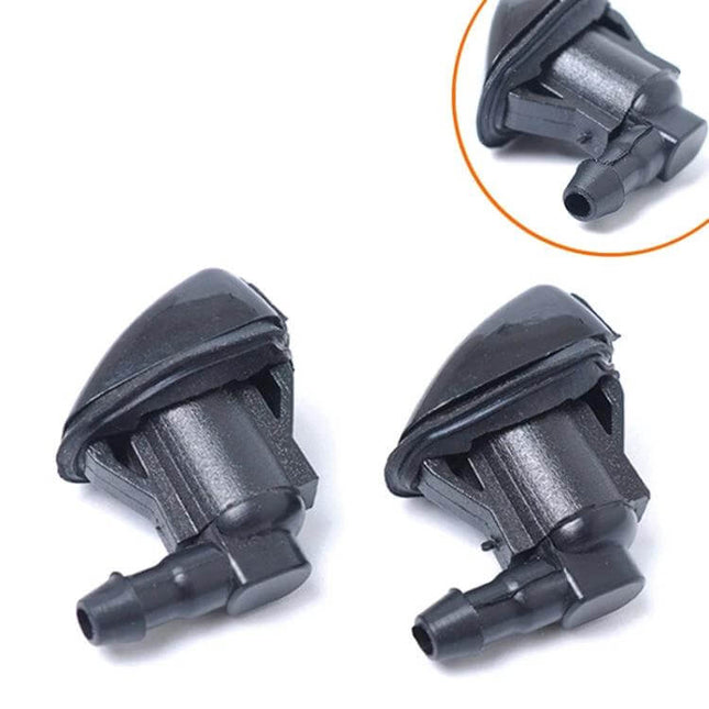 Windshield Washer Nozzle for Toyota Solara, 2 Pack - OE-style black replacement nozzles shown close-up for direct-fit installation