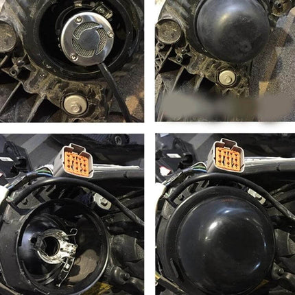 Car Headlight Silicone Dust Cover Caps 5 To 8 Cm - silicone dust cap installed on headlight housing to protect bulb and seal against moisture