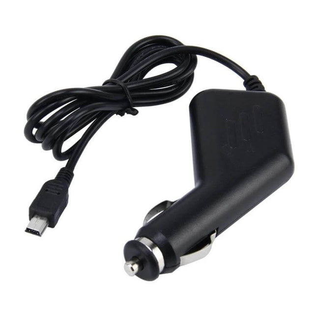 Universal Mini USB Car Charger Adapter for GPS and DVR Devices — black car cigarette lighter adapter with mini USB cable