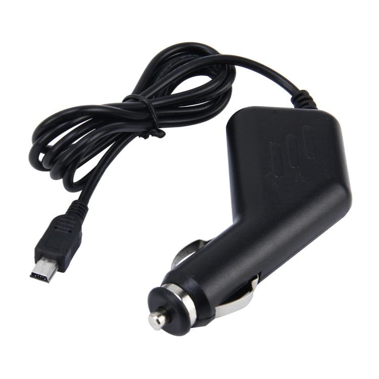 Cargador de coche mini USB portátil para dispositivos GPS y DVR con cable de 1,2 m de longitud y salida de 5 V 1,5 A