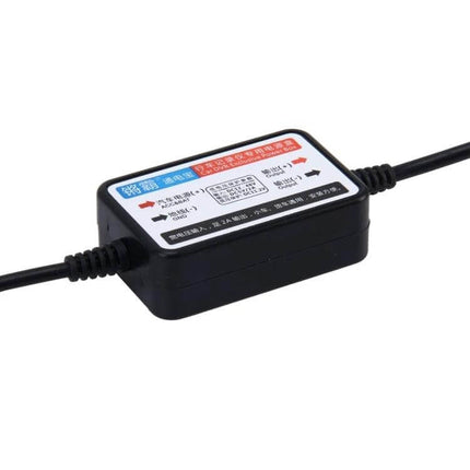 Universal Car DVR Power Supply Box for Vehicle Use with 3m Cable - black inline hardwire box for dash cam battery protection and parking surveillance
