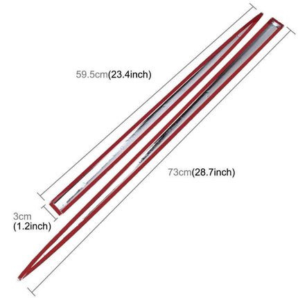 Metal Car Door Edge Anti-Scratch Protection Guards, 4-Pack – metal red door edge guards with adhesive backing, lengths 59.5cm and 73cm for car protection