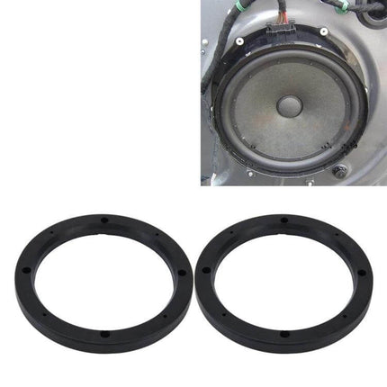 Car ABS Loudspeaker Base Protector Cover Mats, 6.5 Inch - black ABS speaker base rings for waterproof dustproof car audio installs