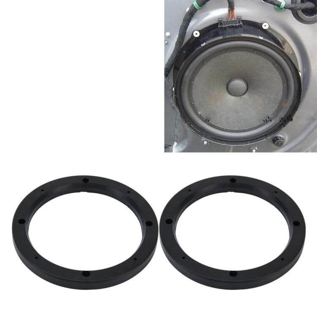 Car ABS Loudspeaker Base Protector Cover Mats, 6.5 Inch - black ABS speaker base rings for waterproof dustproof car audio installs