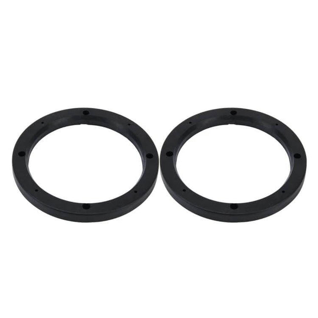 Car ABS Loudspeaker Base Protector Cover Mats, 6.5 Inch - pair of black ABS speaker base protector rings, water and dust resistant