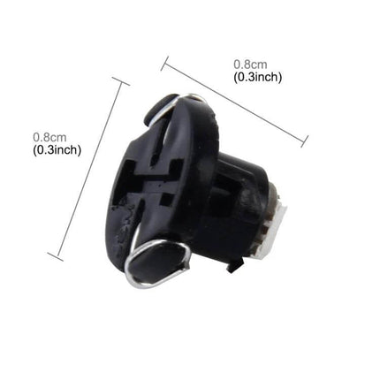 T4.2 Wedge Instrument Panel LED Bulbs for Dashboard Gauges - close-up of black T4.2 wedge base (0.3 inch) for instrument panel replacement