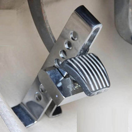 Stainless Steel Anti-Theft Pedal Lock for Car Clutch and Accelerator securing flat pole pedal in vehicle to deter unauthorized use