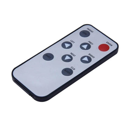 Programmable LED Message Sign for Cars with Remote Control remote control shown detached, white button layout and directional keys