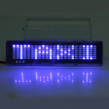 Programmable LED Message Sign for Cars with Remote Control displaying blue scrolling text mounted with suction cups
