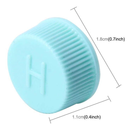 Car Valve Cap Covers For Air Conditioning Dustproof 100 Pack – single aqua ABS plastic valve cap with ribbed sides and 'H' top, 1.8cm x 1.1cm