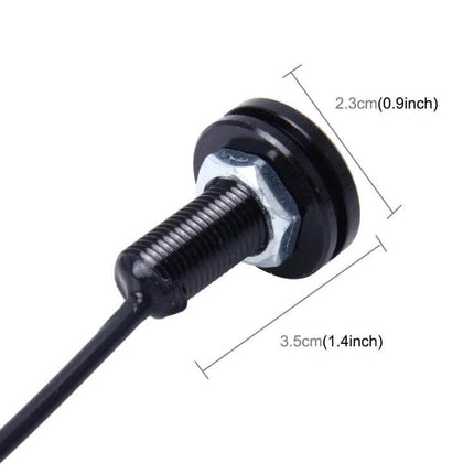 2 Pack Eagle Eye Car Fog Light For Easy Night Visibility slim threaded LED unit with adjustable bracket and wiring shown