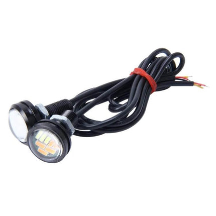 2 Pack Eagle Eye Car Fog Light For Easy Night Visibility slim LED round fog lights with adjustable bracket, white drive light and yellow turn signal