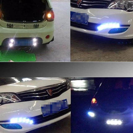 2 Pack Eagle Eye Car Fog Light For Easy Night Visibility - slim LED fog lights with white driving beam and yellow turn signal, easy-install adjustable bracket