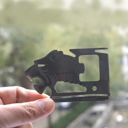Versatile Wallet Tool for Daily Fixes and Outdoor Essentials slim 18-function credit-card tool shown held between fingers