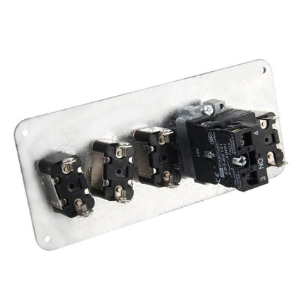 Carbon Fiber Racing Ignition Switch Panel With LED Start Button showing metal backplate and switches for racing installations