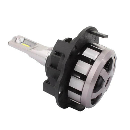 H7 Headlight Bulb Holder Adapter For Hyundai Mistra New Tucson - close-up of black plastic adapter with LED bulb installed