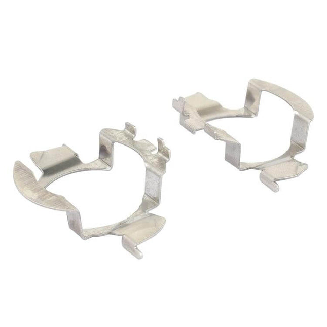 H7 LED Headlight Bulb Retainer Adapter Universal Fit metal mounting clips for secure H7 LED bulb installation in Mercedes, BMW, Audi, VW