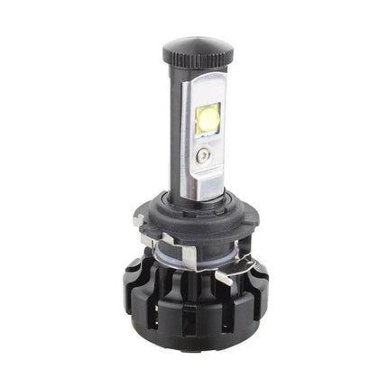 H7 LED Headlight Bulb Retainer Adapter Universal Fit – close-up of black LED bulb retainer adapter showing LED chip and mounting tabs