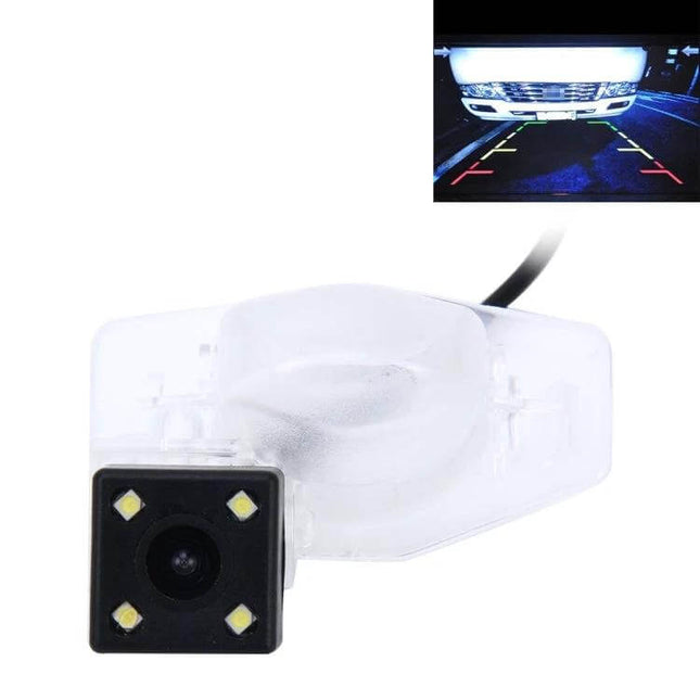 Waterproof LED Backup Camera for Car Rear Visibility - compact waterproof camera with integrated LEDs showing parking guide lines
